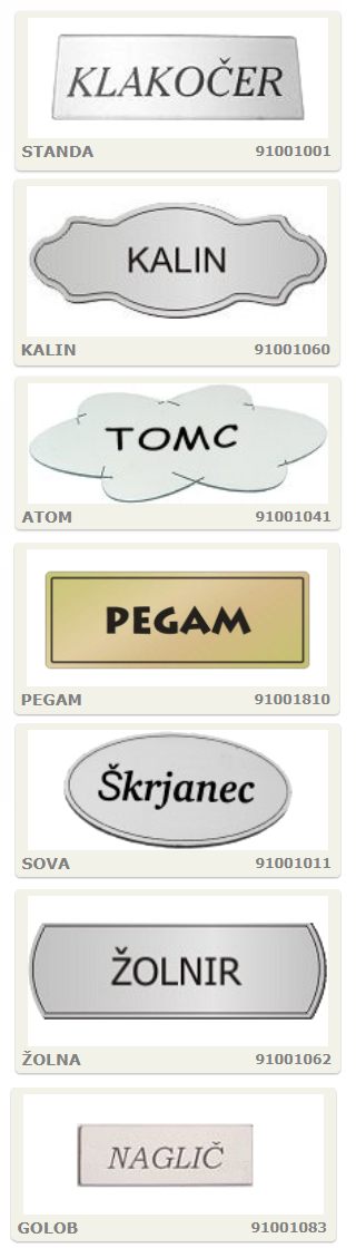 lasersko izrezane in gravirane tablice